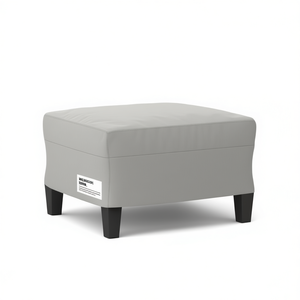 Poggiapiedi in tessuto microfibra grigio chiaro 23,6x19,7x16,1 Sgabello moderno per soggiorno, pouf ottomano per la casa - Product Image 1