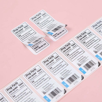 Étiquettes personnalisées imperméables et résistantes à l'huile, autocollantes à décoller, adhésives à double face, en PP, découpées, imprimées UV pour emballage
