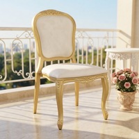 Chaise de salle à manger empilable en métal de luxe moderne avec rembourrage doux pour hôtel, villa, événements