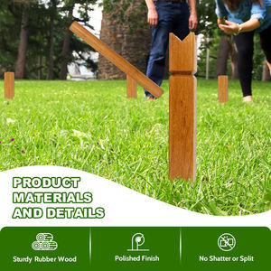 Jeu de Kubb en bois de caoutchouc avec sac de transport, <span class=keywords><strong>échecs</strong></span> vikings géants à lancer en plein air pour enfants et <span class=keywords><strong>d</strong></span>ébutants - Product Image 3
