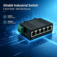 Switch Jaringan Industri Gigabit 5 Port 1000Mbps Tipe DIN Rail Wide DC Unmanaged Plug and Play AP-6205