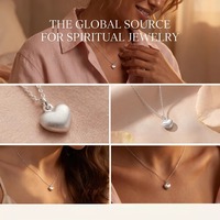 Mini Collier Pendentif Cœur Vintage Minimaliste en Laiton Plaqué Argent 925 avec Chaîne Maille Forçat, Bijou d'Amour pour Connexion Émotionnelle, OEM/ODM, Faible Coût