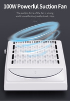 Aspirateur à poussière professionnel pour ongles 100W pour ongles en acrylique avec filtre remplaçable, ventilateur électrique à faible bruit pour salon
