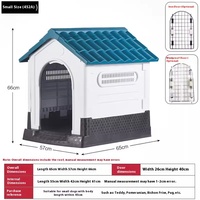Maison pour chien en plastique solide imperméable à l'eau et à la pluie à motif de triangle pour chien moyen chenil extérieur pour chien quatre saisons