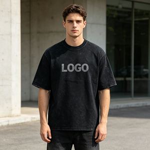 Camiseta de hombre, extragrande, de algodón, manga corta, cuello redondo, color liso, informal, con estampado de logotipo, corte regular, tejido jersey. - Product Image 1