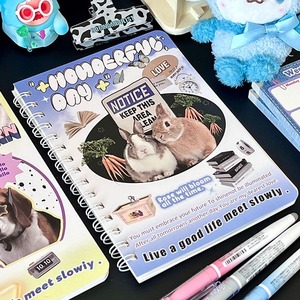 Libreta de Cuero Sintético con Anillas A5, Diseño de <span class=keywords><strong>Animales</strong></span> de <span class=keywords><strong>Dibujos</strong></span> Animados, Logotipo Personalizado, Cuaderno de Notas Bonito - Product Image 1