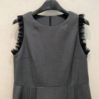 Robe Chic Vintage Japonaise Printemps-Été pour Femme, Col Rond, Sans Manches, Taille Haute, Coupe Ajustée, Coupe Évasée, Patchwork en Maille, Longueur Midi