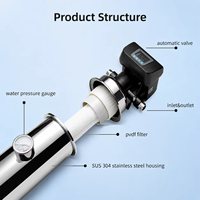 Purificateur d'eau UF intelligent à rinçage automatique avec membrane PVDF et boîtier en acier inoxydable pour filtration d'eau centrale domestique