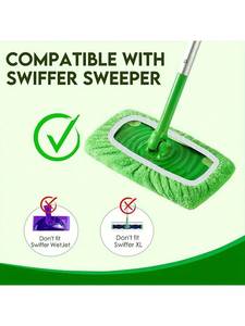 Tampons de nettoyage pour vadrouille <span class=keywords><strong>Swiffer</strong></span> Wet Dry à double usage, 8 pièces, tampon de recharge pour vadrouille rotative à absorption d'eau, recharge réutilisable en microfibre - Product Image 4