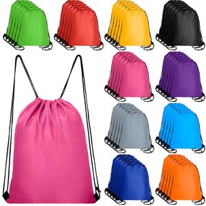 Customized Nylon Polyester Drawstring Backpack Waterproof Sports Gym Promotional Packaging Bag for Sports Gym Use Shopping Bag