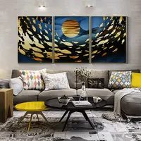 Wohnzimmer dekorative abstrakte Fisch Acryl druck Wand kunst gerahmte moderne Kristall Porzellan Malerei
