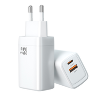 Chargeur de téléphone double port GaN 65W en gros, prise UE rapide, adaptateur secteur de voyage PC ignifuge pour ordinateur portable