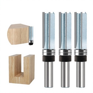1/2inch 12mm Round Shank 3 Flutes Straight Carbide Tipped Powder Coated 55HRC Face Mill for <b>Trimming</b> Grooving 2 Bearings Cutter - Product Image 3