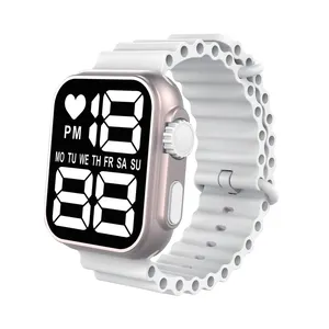 Montre LED de poignet personnalisée à bas prix, montre LED tactile élégante, bracelet LED plassure lumineux, montre décontractée pour filles et garçons