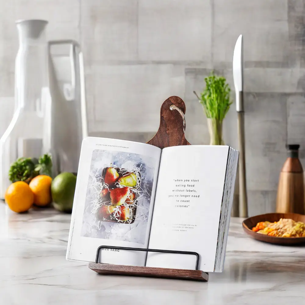 מתכוונן מתכון Ipad Tablet ספר מחזיק מעמד עם אנטי סליפ Kickstand ספר בישול Stand חיתוך לוח סגנון ספר בישול מחזיק