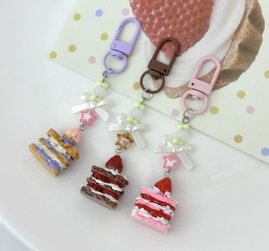 Porte-clés Pendentif Gâteau aux Fraises, Breloque <span class=keywords><strong>de</strong></span> Téléphone, Pendentif pour Femme - Product Image 2