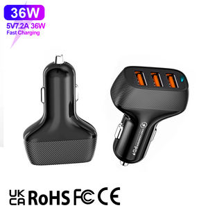 Schnelles Aufladen mit Usb-Autoladegerät 36 W Wand Qc3.0 Mobiltelefon tragbar <span class=keywords><strong>3</strong></span> Usb-Ausgangsverschluss Autoladegerät PD30 W Schnelles Autoladegerät - Product Image 4