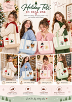 Sac fourre-tout en toile à rayures verticales personnalisées en gros, avec poignée contrastante et poche avant, réutilisable pour les programmes de vente au détail des chaînes de magasins