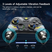 Control Inalámbrico para Juegos EasySMX S10 2.4G, Joysticks con Efecto Hall, Gamepad RGB con Botones Táctiles, Plástico Negro para PC y Móviles