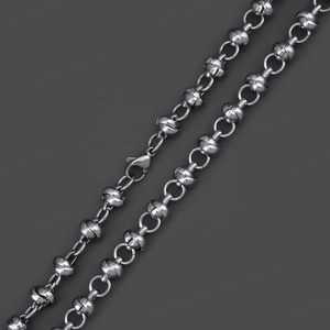 Collar de Acero Inoxidable y Titanio Personalizado al por Mayor, Cadena Tipo Gargantilla, Diseño de Nudos Hecho a Mano, Gran Venta - Product Image 2