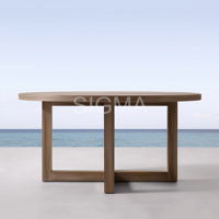 Ensemble de meubles de jardin en teck SIGMA Premium, style minimaliste moderne, canapé, table à manger et chaises, pour l'extérieur