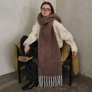Bufanda de Lana de Color Sólido, Gruesa y Suave, para Invierno, Chal Pashmina para Mujer, Accesorios - Product Image 5