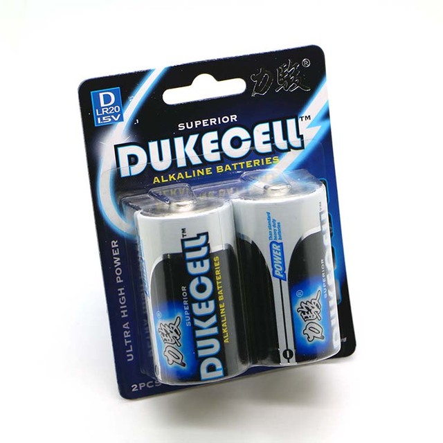 DUKECELL Factory Supply Large Capacity LR20 Alkaline Battery for Toy Remote Control Car 1.5v