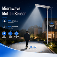 Lampadaire solaire intelligent tout-en-un avec caméra HD 1080P, capteur à micro-ondes, vision nocturne, surveillance par alarme pour les rues et les communautés