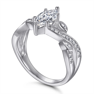 <b>Jewelry</b> Manufacturers 925 Sterling Silver Rings Women's Stylish ring Romantic Marquise Cut Rhodium Plated Women's Fine <b>Jewelry</b> - Product Image 2