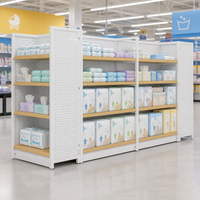 Étagères de gondole de vente au détail avec présentoirs d'extrémité pour les catégories Alimentation, Hygiène et Soins des nourrissons