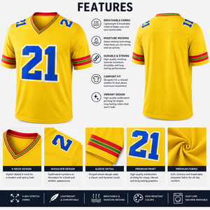 Wholesale Heat-Transfer Printed Custom Team Name American Football Jersey 100% Polyester Breathable Unisex Adult Plus Size - Product Image 6