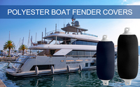 Housse de protection pour pare-battage de bateau marin - Noir et bleu marine, résistant aux UV, compatible eau salée, conception anti-déchirure