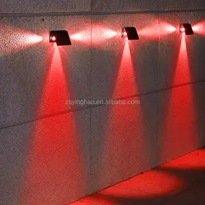 새로운 모델 방수 3Way 태양 정원 벽 빛 울타리 장식 외부 Led RGB 태양열 벽 램프 야외