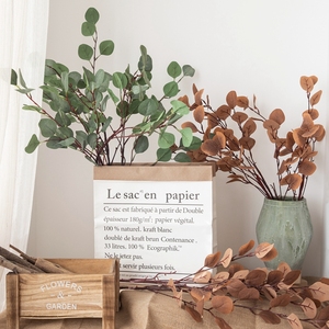 Feuilles d'<span class=keywords><strong>eucalyptus</strong></span> artificielles en soie, 12 v MW26642, plantes décoratives, tige de feuilles de couleur verte et brune - Product Image 5