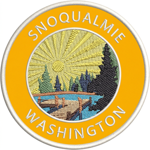 แผ่นปักลายวงกลม Snoqualmie Washington แบบเย็บติดบนผ้า - Product Image 1