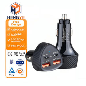 Directo de fábrica PD 25W A + C 18W Adaptador de carga rápida 4 puertos Encendedor de cigarrillos 4 en 1 Cargador de coche - Product Image 1