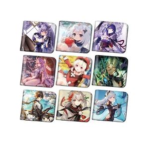 Portefeuille court 36 styles pour femmes hommes enfants Xiao Ganyu Klee Keqing Raiden Shogun SHEN Portefeuilles Anime PU Purse - Product Image 1