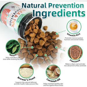 Integratori Naturali Antiparassitari per <span class=keywords><strong>Cani</strong></span> con Vitamina B12, <span class=keywords><strong>Olio</strong></span> <span class=keywords><strong>di</strong></span> Lino e <span class=keywords><strong>Cocco</strong></span>, Supporto per Pelle e Pelo, Produzione OEM - Product Image 2
