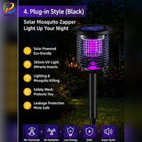 Lampe anti-moustiques solaire rechargeable, étanche, avec lumière UV pour patio, jardin, camping