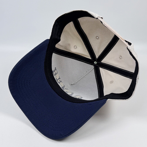 New Fashion Upside Down Two Tone Structured 5 Panel Baseball Cap Custom Puff 3d Embroidered Name <strong>Navy</strong> Trucker <strong>Hats</strong> for Wedding - Product Image 6