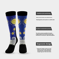 Chaussettes de compression sportives best-seller pour Halloween, avec motif Mona Lisa – Chaussettes respirantes en nylon extensible