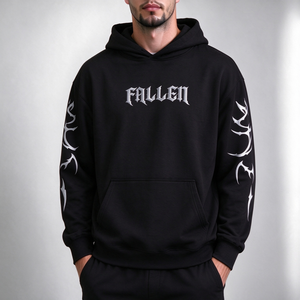 เสื้อฮู้ดปักลายโกธิคโลโก้แบบกำหนดเองสำหรับผู้ชาย เสื้อฮู้ดสตรีทแวร์พิมพ์ลาย<span class=keywords><strong>ที</strong></span>่แขนเสื้อ สไตล์ Y2K กรันจ์ ขายส่งแบบ OEM ODM - Product Image 2