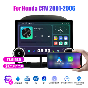 11,8 pulgadas 2K perillas duales 2 Din QLED pantalla Radio de coche para <span class=keywords><strong>Honda</strong></span> CRV <span class=keywords><strong>2001</strong></span>-<span class=keywords><strong>2006</strong></span> reproductor Multimedia Android Auto Carplay - Product Image 4