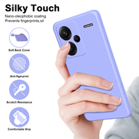 Coque de protection en silicone liquide souple de couleur unie avec doublure en microfibre pour Redmi Note 13 Pro Plus 5G K70