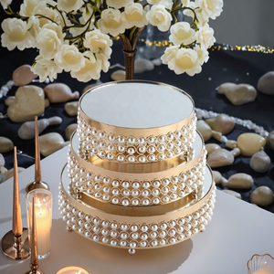 Support à gâteau en métal, plateau à gâteau miroir, plateau à dessert <span class=keywords><strong>pour</strong></span> fête <span class=keywords><strong>d</strong></span>'anniversaire, plateau rond <span class=keywords><strong>pour</strong></span> pâtisserie, <span class=keywords><strong>décoration</strong></span> <span class=keywords><strong>de</strong></span> mariage - Product Image 2