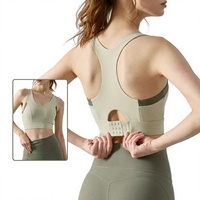 Soutien-gorge de sport Raitis BR003 à maintien élevé en Spandex/Nylon, bretelles non réglables, bonnets moulés monobloc, fermeture dorsale sans couture