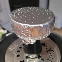 Feuilles de papier d'aluminium pour chicha LYFOIL, 140 mm, argentées, pré-coupées, forme ronde, pour utilisation avec chicha.