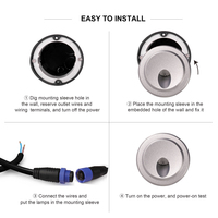 Mini Lámpara LED Empotrable de Pared de Aluminio IP65 de 1W, AC 100-240V, Control Remoto por Aplicación, Regulable, para Interiores y Exteriores, Escaleras, Jardín
