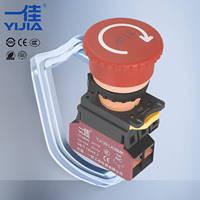 LA38MK-ZSD Botón de Emergencia con Símbolo de Parada Iluminado de 22 mm, Lámpara Roja y Verde, 250V AC/DC, Enchufe Rápido YIJIA para Electrodomésticos, 1NO1NC