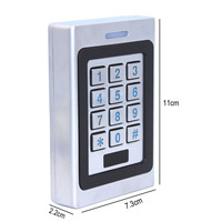Lecteur de contrôle d'accès RFID en alliage de zinc résistant aux chocs et étanche IP67, clavier intégré, sonnette intégrée, sortie Wiegand 10-24V DC